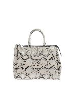 Borsa a mano beige stampa rettile