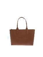 Shopper con logo inciso marrone