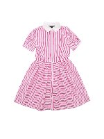 Abito bianco e fucsia a righe