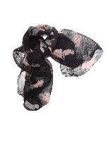 Stola nera plissettata