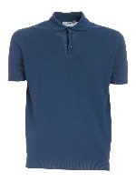 Polo con tre bottoni blu