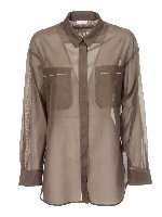 Camicia trasparente marrone