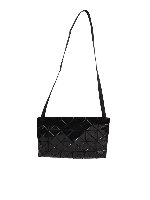 Borsa a tracolla nera motivo geometrico