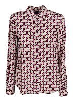 Camicia in seta stampata fucsia