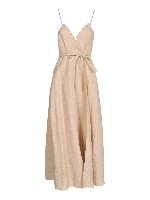 Vestito lungi scollo volant sabbia