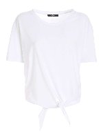 T-shirt con nodo in vita bianca