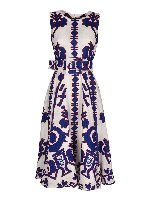 Abito Avenue bianco e cobalto