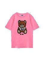 T-shirt patch Teddy Bear fucsia