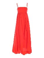 Abito lungo con punto smock rosso