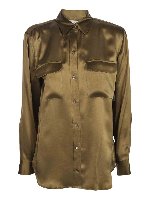 Camicia verde con tasche sul petto