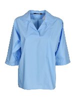 Blusa scollo a V azzurra