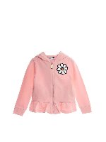 Felpa con zip e cappuccio Daisy rosa