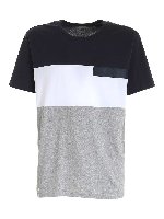 T-shirt tricolore con logo gommato