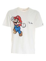 T-shirt bianca stampa Super Mario