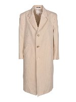 Cappotto monopetto in cotone beige