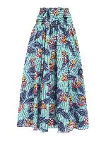 Gonna multicolor con fascia punto smock