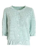 Cardigan in cotone verde acqua