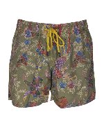 Boxer da mare verde stampa multicolor