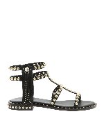 Sandali Power neri con borchie dorate