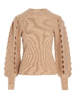 Maglia dettagli cut-out color cammello chiaro