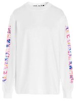 felpa bianca con logo sulle maniche