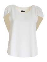 Top con arricciature sulle spalle bianco