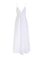 Abito lungo con pieghe bianco