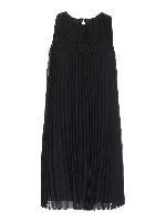 Abito smanicato plisse nero