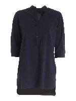 Polo blu manica a tre quarti