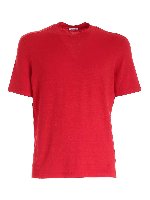 T-shirt rossa con ricamo logo