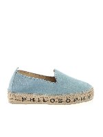 Espadrillas azzurre con logo lettering
