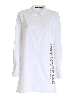 Camicia lunga in popeline di cotone bianco