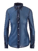 Camicia semi trasparente Dark Carbon Blue