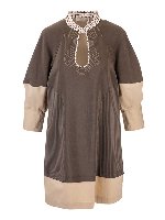 Abito con maniche a sbuffo color Grape Leaf