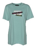 T-shirt azzurra con stampa logo