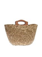 Borsa a mano in paglia beige
