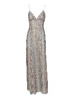 Vestito lungo a righe azzurro