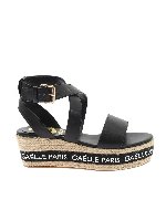 Espadrillas alte nere con banda logo