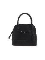 Borsa a mano nera con stampa logo