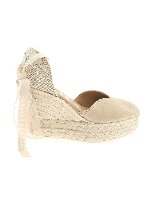 Espadrillas alte beige scamosciate