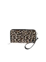 Portafoglio stampa animalier beige e nero