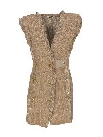 Abito corto doppiopetto color cammello