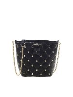 Borsa trapuntata a secchiello nera