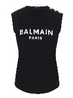 Top nero con logo flock