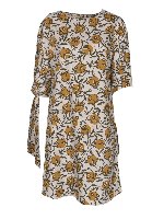 Abito bianco con stampa floreale