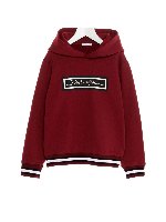 Felpa con cappuccio logo bordeaux