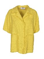 Cardigan con profili sfrangiati giallo