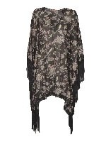 Vestito kaftano stampa floreale nero