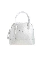 Borsa a mano con stampa logo color argento