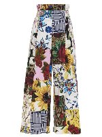 Pantaloni patchwork multicolor